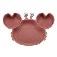 Set diversificare hrana bebelusi Ikonka pink Crab, realizate din silicon, cu 19 elemente - 8