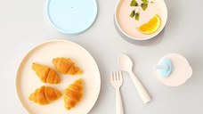 Set diversificare hrana bebelusi Miniware Little Foodie 6 piese Vanilla Aqua