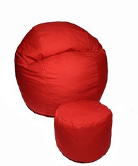 Set fotoliu puf pentru copii 5-16 ani matusalem otoman montana red umplut cu fulgi de burete memory mix - 7