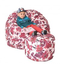 Set fotoliu puf pentru copii 5-16 ani matusalem otoman montana red umplut cu fulgi de burete memory mix - 2