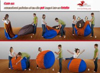 Set fotoliu puf pentru copii 5-16 ani matusalem otoman montana red umplut cu fulgi de burete memory mix - 4