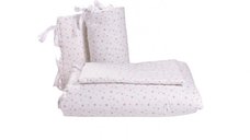 Set Lenjerie 6 Piese Patut 120x60 cm Bumbac Stelute Roz
