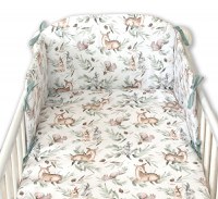 Set lenjerie Amy din bumbac cu protectie laterala pentru pat bebe 120 x 60 cm Forest - 3