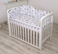 Set lenjerie Amy din bumbac cu protectie laterala pentru pat bebe 120 x 60 cm Forest - 1