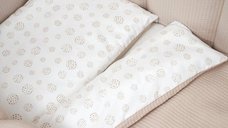Set lenjerie de pat pentru copii Twins Cotton 7 piese 100 bumbac bej