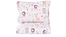 Set lenjerie de patut pentru fetite, 7 piese, bumbac 100%, 120x60 cm, cu aparatori