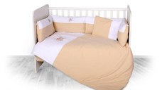 Set lenjerie pat 15 piese Jersey cu broderie Za Za Latte