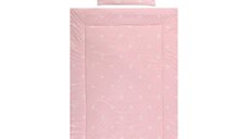 Set lenjerie pat 3 piese bumbac ranforce Cosy Little Bear Pink