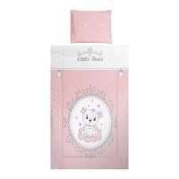 Set lenjerie pat 3 piese bumbac ranforce Cosy Little Bear Pink - 2