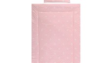 Set lenjerie pat 3 piese bumbac ranforce Cosy Little Bear Pink