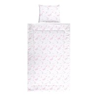 Set lenjerie pat 3 piese bumbac ranforce Cosy Moons  Stars Pink - 1