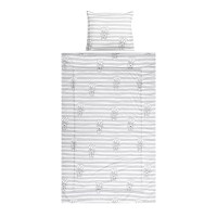 Set lenjerie pat 3 piese bumbac ranforce Cosy Striped Grey - 1