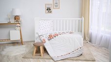Set lenjerie pat 4 piese bumbac ranforce Train Grey