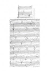 Set lenjerie pat bumbac ranforce 4 piese Grey Striped - 2