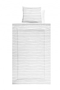 Set lenjerie pat bumbac ranforce 4 piese Grey Striped - 1
