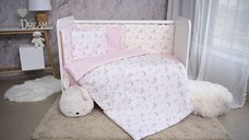 Set lenjerie pat Smile bumbac ranforce Pink Moons  Stars 60 x 120 cm