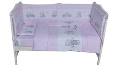 Set lenjerie patut 3 piese 120x60 cm BearsToys Roz 109