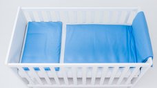 Set lenjerie pentru patut cu 6 piese din bumbac 120x60 cm Blue