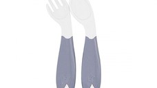 Set lingurita si furculita BabyJem Alb