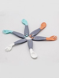 Set lingurita si furculita BabyJem Alb - 3