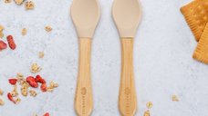 Set Lingurite din bambus AppeKids Bubble Beige