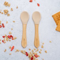Set Lingurite din bambus AppeKids Bubble Beige - 1