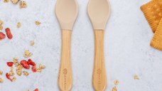 Set Lingurite din bambus AppeKids Bubble Beige