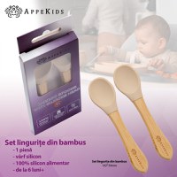 Set Lingurite din bambus AppeKids Bubble Beige - 2