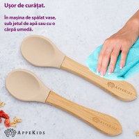 Set Lingurite din bambus AppeKids Bubble Beige - 3