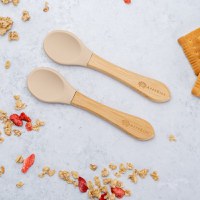 Set Lingurite din bambus AppeKids Bubble Beige - 5