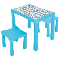 Set masuta cu 2 scaunele Pilsan Story Albastru pentru scrisactivitati,din plastic rezistent,masuta cu inaltime reglabila,usor de montat,utilizare interiorexterior,gradinite,crese,afterschool - 3