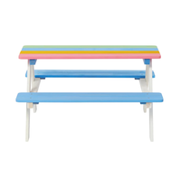 Set masuta cu bancute din lemn pentru copii Ginger Home Rainbow utilizare in gradina, curte, balcon cat si in interiorul camerei copiilor - 6