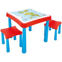 Set masuta cu doua scaunele Pilsan Master Study cu spatiu depozitare rechizite,realizat din plastic rezistent cu margini rotunjite,placa constructie si 121 cuburi constructie incluse,dimensiune masuta 60x60x50 cm - 4