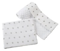 Set paturica Nichiduta 75x100 cm si perna 35x30 cm Minky Stars White - 1