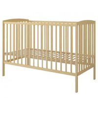 Set Patut din lemn pana la 4 ani cu somiera reglabila pe 3 nivele de inaltime Nichiduta 120x60 cm Grace Natur + Saltea cu husa detasabila din microfibra 12 cm grosime Nichiduta Cocos Comfort + - 1