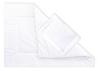 Set pilota 135 x 100 cm si perna 40 x 60 cm pentru copii bumbac si umplutura BabySoft alb - 2