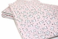 Set protectii patut din bumbac 60x120 cm Baby Bear roz KidsDecor - 1