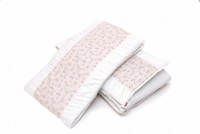 Set protectii patut din bumbac KidsDecor Pink Ducks 60x120 cm - 1