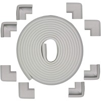 Set rola protectie multifuntionala xxl de 6m si 8 aparatori moi pentru colturi Bambinice gri - 1