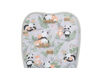 Set Saltea,Pernuta fluture,Protectii centuri si bara protectie pentru carucior copii Sensillo Panda and Fox,Compatibilitate universala,Reversibil,Material Fleece premiumBumbac,Umplutura antialergica,Orificii pentru centuri - 2