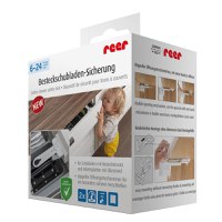 Set sigurante pentru sertare de tacamuri 2 bucati albe montare cu adeziv sau surub Reer 71090 - 1