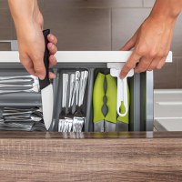 Set sigurante pentru sertare de tacamuri 2 bucati albe montare cu adeziv sau surub Reer 71090 - 3