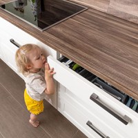 Set sigurante pentru sertare de tacamuri 2 bucati albe montare cu adeziv sau surub Reer 71090 - 4