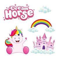 Set stickere perete Toi-Toys 3D Unicorn Dream Horse - 3