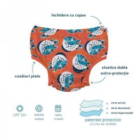 Slip copii eco SPF 50+ refolosibil cu capse Green Sprouts by iPlay Tea Hibiscus 6 luni - 1