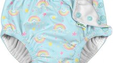 Slip copii refolosibil SPF 50+ cu capse Green Sprouts by iPlay Aqua Rainbows 12 luni