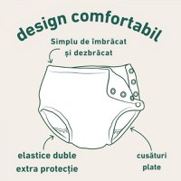 Slip fete eco SPF 50+ pentru inot (cu volanase) Green Sprouts by iPlay White Turtle Floral 18 luni - 2