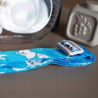 Sticluta de apa din tritan pentru copii, Kindnort Baer, sterilizabila, pai moale din silicon cu bila gravitationala, prevazuta cu snur reglabil, capacitate 300 ml, Pink - 7