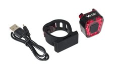 Stop bicicleta LED rosu cu incarcare USB, rezistent la apa, 100 lumeni