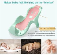 Suport anatomic pentru cadita copii Little Mom Cocoon Green, design bionic cu inclinare de 23 de grade, fixare cu ventuze, compatibilitate universala, dimensiune 56 x 29 x 22 cm - 4